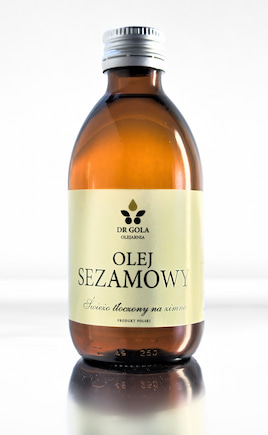 Sezamowy olej tłoczony na zimno 250 ml Sezamowy olej tłoczony na zimno 250 ml firmy drGola