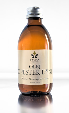 Olej tłoczony na zimno z pestek dyni 250 ml Olej tłoczony na zimno z pestek dyni 250 ml firmy drGola