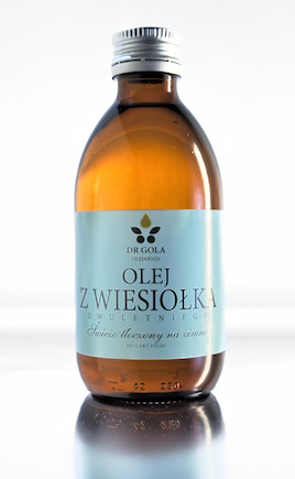 Olej tłoczony na zimno z wiesiołka 250 ml Olej tłoczony na zimno z wiesiołka 250 ml firmy drGola